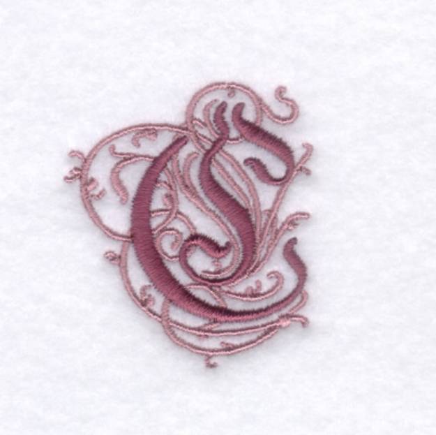 Picture of Elegant Font "C" Machine Embroidery Design