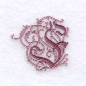 Picture of Elegant Font "F" Machine Embroidery Design
