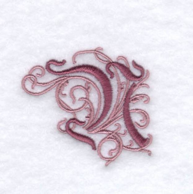 Picture of Elegant Font "N" Machine Embroidery Design