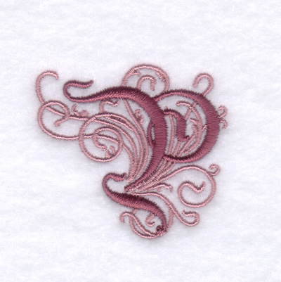 Elegant Font "P" Machine Embroidery Design