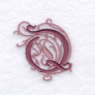 Elegant Font "Q" Machine Embroidery Design