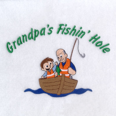 Grandpas Fishin Hole Machine Embroidery Design