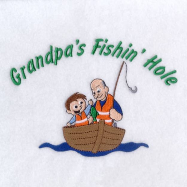 Picture of Grandpas Fishin Hole Machine Embroidery Design