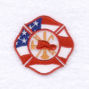 Picture of FD Maltese USA Flag Badge Machine Embroidery Design