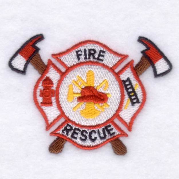 Picture of FD Maltese Axes Badge Machine Embroidery Design