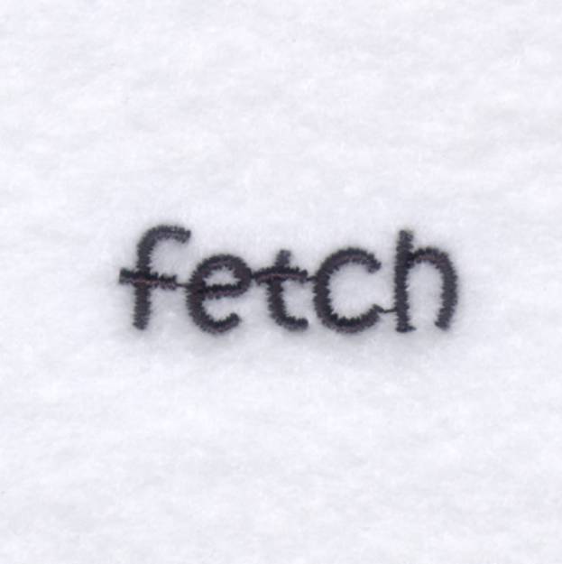Picture of Fetch Dog Text Machine Embroidery Design