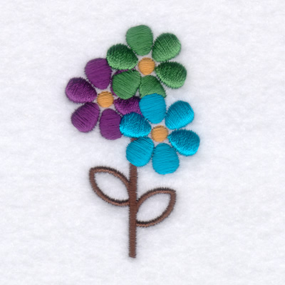 Three Blossoms Machine Embroidery Design