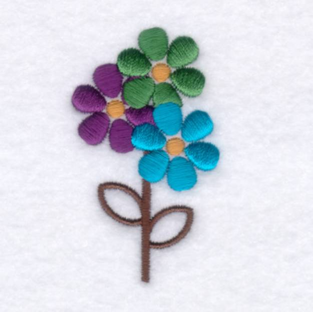 Picture of Three Blossoms Machine Embroidery Design