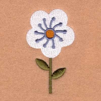 White Flower Machine Embroidery Design