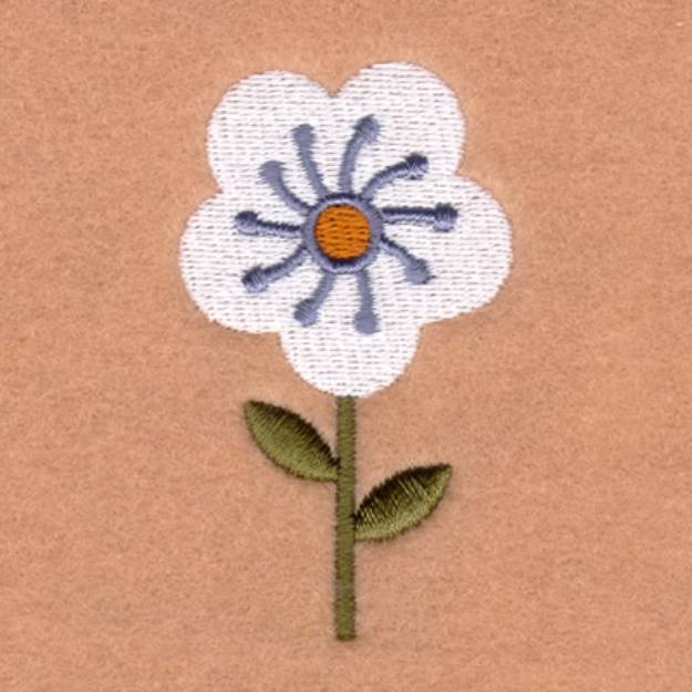 Picture of White Flower Machine Embroidery Design