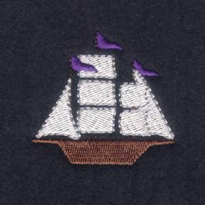 Picture of Three Flags Ship Machine Embroidery Design