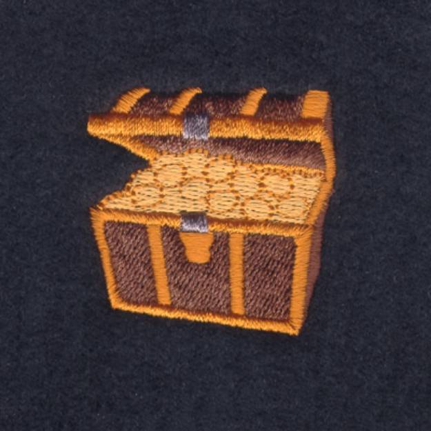Picture of Treasure Chest with Coins Machine Embroidery Design