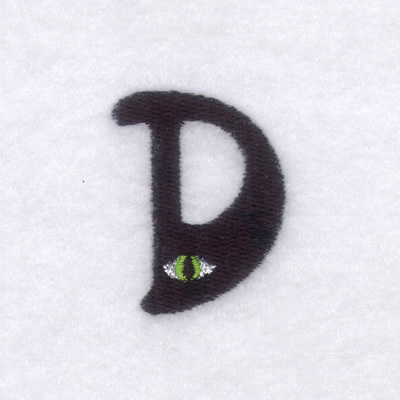 Creepy Eye Font "D" Small Machine Embroidery Design