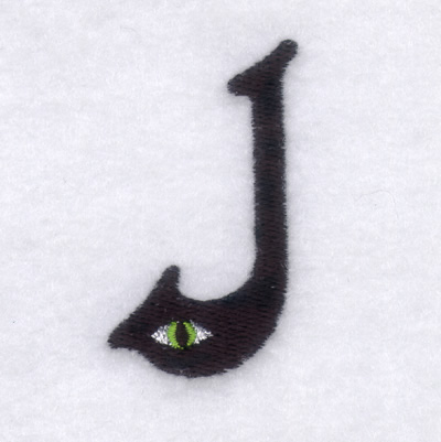 Creepy Eye Font "J" Small Machine Embroidery Design