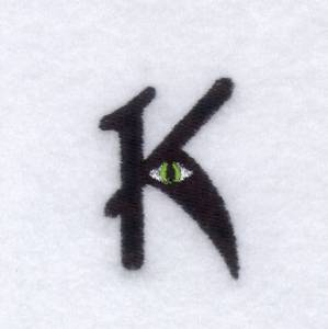 Picture of Creepy Eye Font "K" Small Machine Embroidery Design