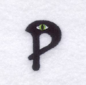 Picture of Creepy Eye Font "P" Small Machine Embroidery Design