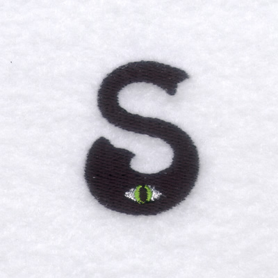 Creepy Eye Font "S" Small Machine Embroidery Design