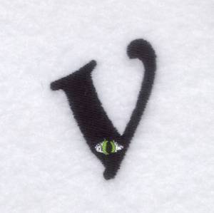 Picture of Creepy Eye Font "V" Small Machine Embroidery Design