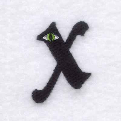 Creepy Eye Font "X" Small Machine Embroidery Design