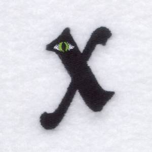 Picture of Creepy Eye Font "X" Small Machine Embroidery Design