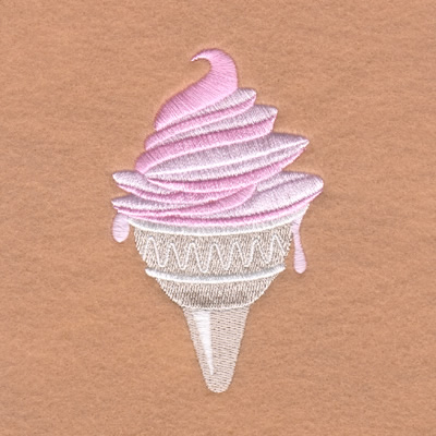 Bubble Gum Ice Cream Cone Machine Embroidery Design