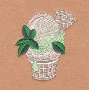Picture of Mint Ice Cream Cone Machine Embroidery Design