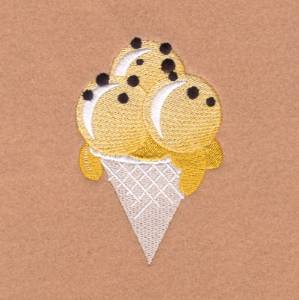 Picture of Banana Cream Ice Cream Cone Machine Embroidery Design
