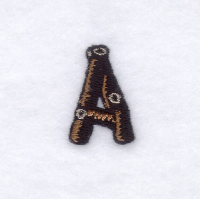 Wood Font "A" Small Machine Embroidery Design