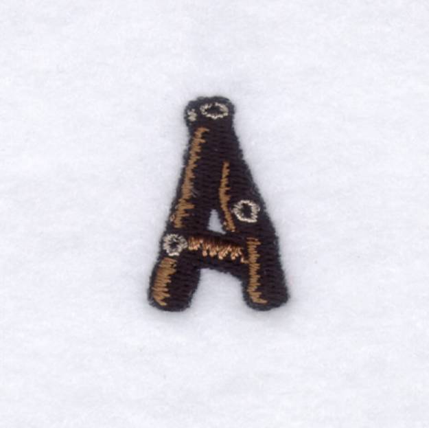 Picture of Wood Font "A" Small Machine Embroidery Design