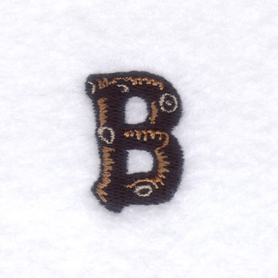 Wood Font "B" Small Machine Embroidery Design