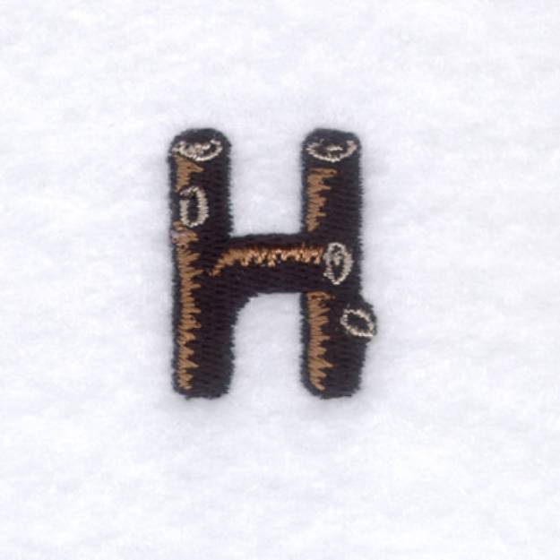 Picture of Wood Font "H" Small Machine Embroidery Design