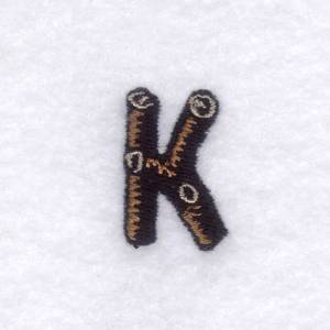 Picture of Wood Font "K" Small Machine Embroidery Design