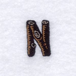 Picture of Wood Font "N" Small Machine Embroidery Design