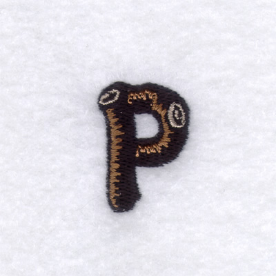Wood Font "P" Small Machine Embroidery Design