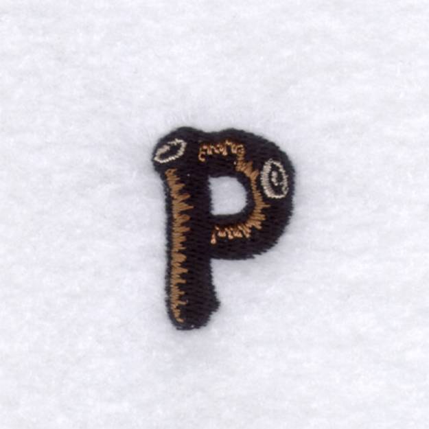 Picture of Wood Font "P" Small Machine Embroidery Design