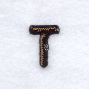 Picture of Wood Font "T" Small Machine Embroidery Design