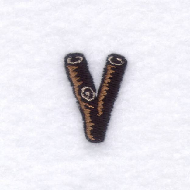 Picture of Wood Font "V" Small Machine Embroidery Design
