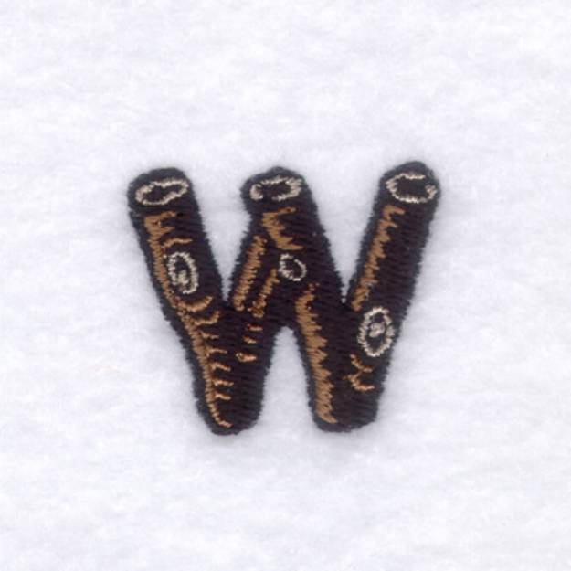 Picture of Wood Font "W" Small Machine Embroidery Design