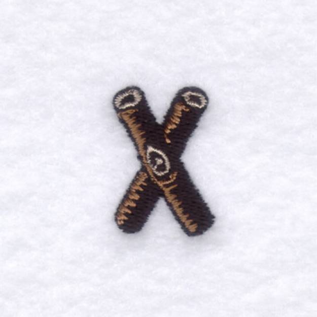 Picture of Wood Font "X" Small Machine Embroidery Design