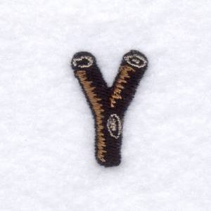 Picture of Wood Font "Y" Small Machine Embroidery Design