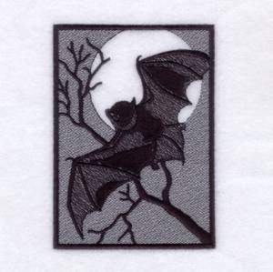 Picture of Halloween Bat Toile Machine Embroidery Design