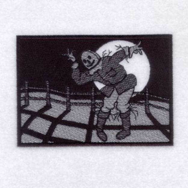 Picture of Halloween Scarecrow Toile Machine Embroidery Design