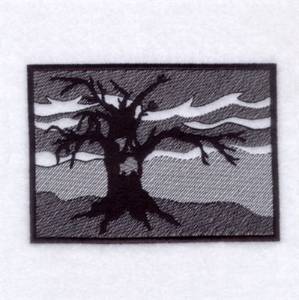 Picture of Halloween Tree Toile Machine Embroidery Design