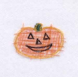 Picture of Sketched Jack-O-Lantern Machine Embroidery Design