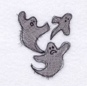Picture of Sketched Ghosts Machine Embroidery Design