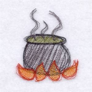 Picture of Sketched Cauldron Machine Embroidery Design