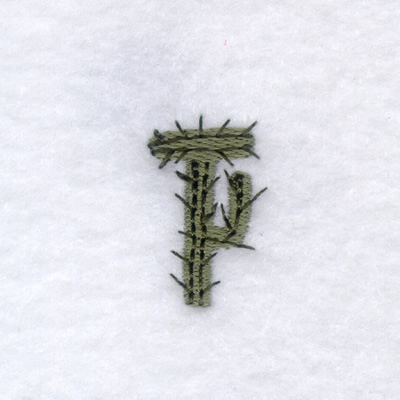 Cactus Font "T" Machine Embroidery Design