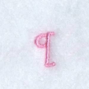 Picture of Angelica "q" Lowercase Machine Embroidery Design