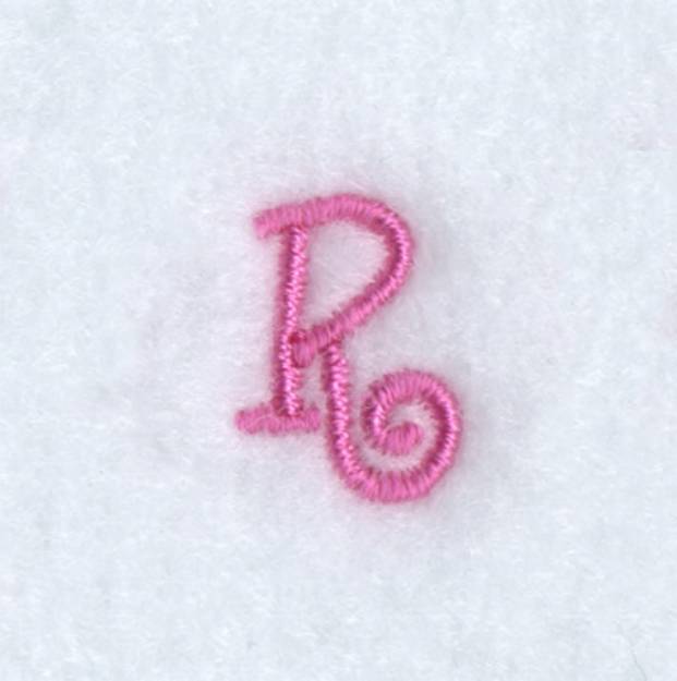 Picture of Angelica "R" Uppercase Machine Embroidery Design