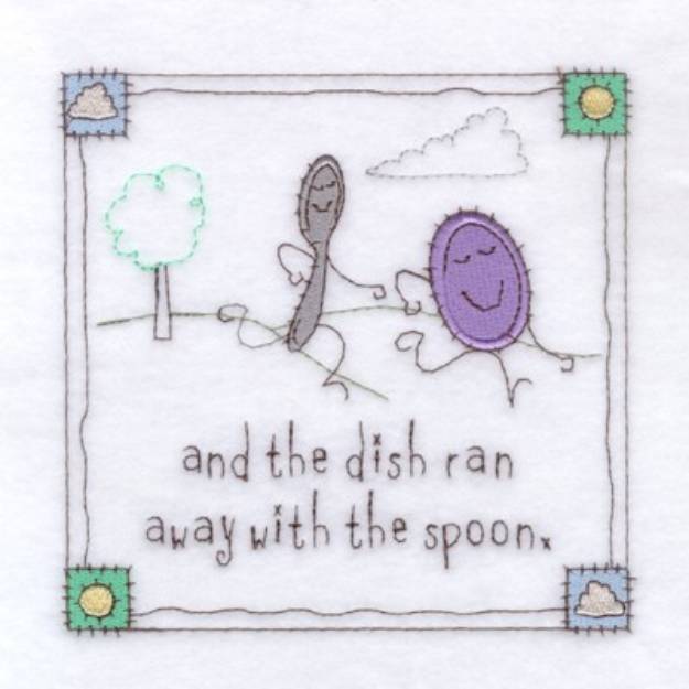 Picture of Dish with the Spoon Machine Embroidery Design